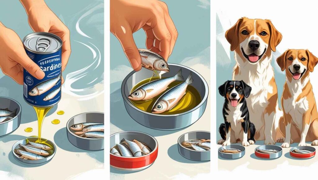 Step-by-step guide on preparing sardines in olive oil for dogs of different sizes