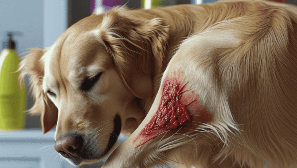 dog with irritated skin