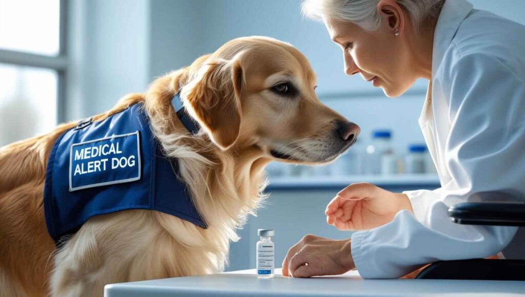 Scientific Evidence Supporting Canine Detection A medical professional observing a trained service dog in a clinical setting.